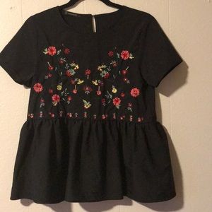 Zara embroidered top